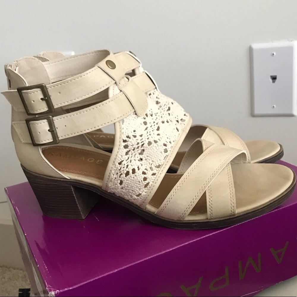 Rampage Heeled Crochet Sandals